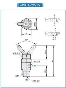 Mindman MVHA-3V Round Toggle Valve
