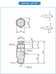 Mindman MVHA-3V Round Toggle Valve