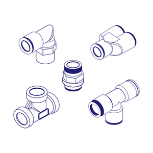 Camozzi 6512 6 1/4 BSPP and Metric with O-Ring, Parallel Male Stud Coupling, Push-In Fitting