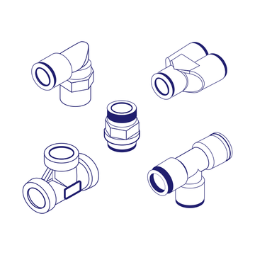 Camozzi 1463 8/6-1/4 BSPP, Female Stud, Rapid Fitting for Plastic Tube
