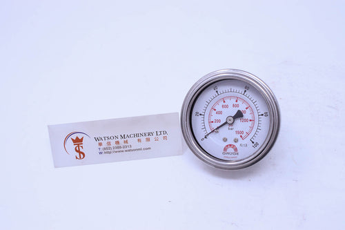 Watson Stainless Steel 100K Back Connection Pressure Gauge