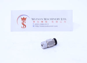 (CTC-4-01) Watson Pneumatic Fitting Straight Connector Push-In Fitting 4mm to 1/8" Thread BSP (Made in Taiwan)