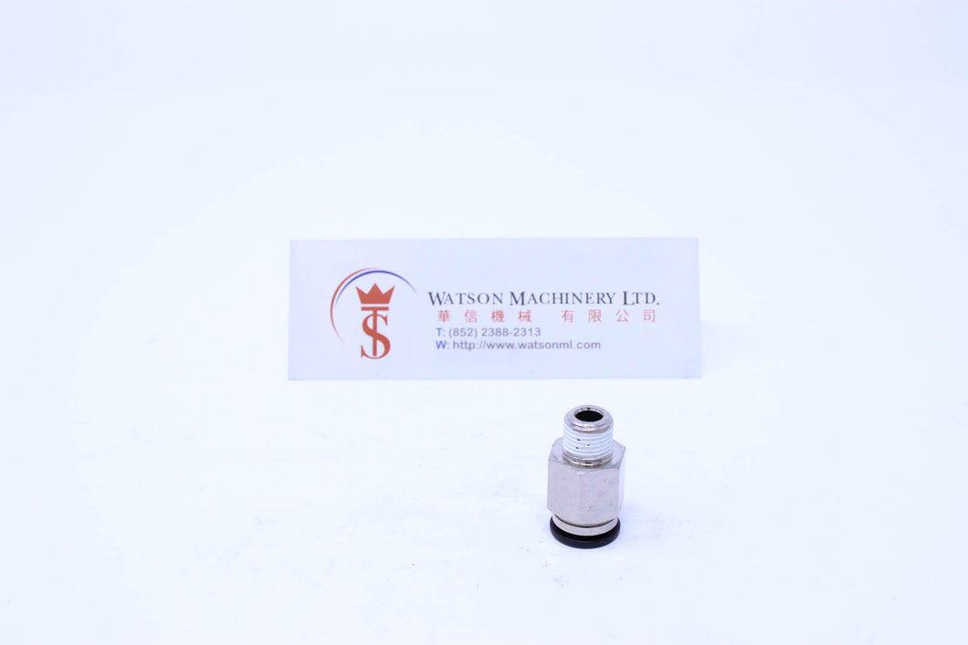 (CTC-8-01.) Watson Pneumatic Fitting Straight Connector Push-In Fitting 8mm to 1/8