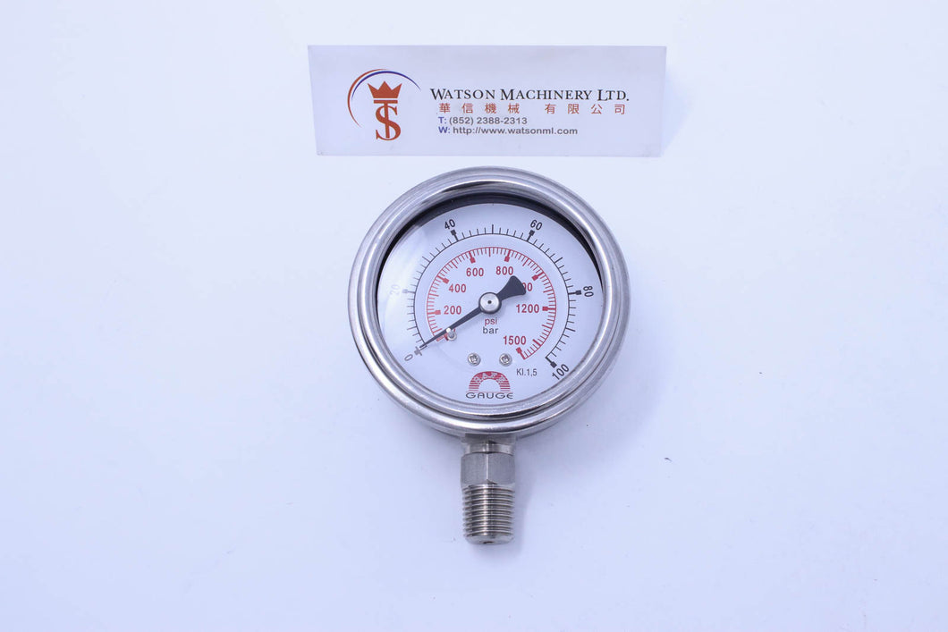 Watson Stainless Steel 100K Bottom Connection Pressure Gauge