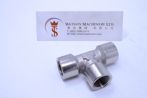 API A02338 Branch Tee 3/8" Pneumatic Fitting (Nickel Plated Brass) (Made in Italy) - Watson Machinery Hydraulics Pneumatics