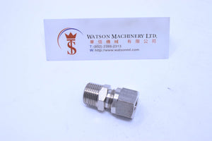 API O111038 Compression Fitting BSPT Stud 3/8" to 10mm (Nickel Plated Brass) (Made in Italy) - Watson Machinery Hydraulics Pneumatics