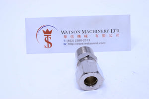 API O111038 Compression Fitting BSPT Stud 3/8" to 10mm (Nickel Plated Brass) (Made in Italy) - Watson Machinery Hydraulics Pneumatics