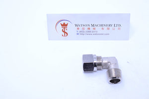 API O161038 Compression Fitting BSPT Elbow 3/8" to 10mm (Nickel Plated Brass) (Made in Italy) - Watson Machinery Hydraulics Pneumatics