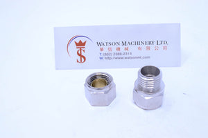 API O131038 Compression Fitting Female BSP Stud 3/8" to 10mm (Nickel Plated Brass) (Made in Italy) - Watson Machinery Hydraulics Pneumatics