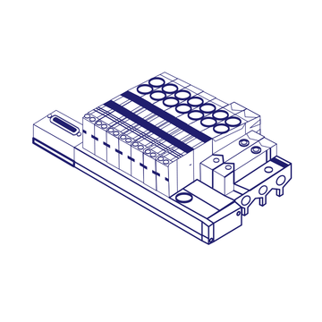 Camozzi 902 C2A Manifold Sub-Base with Common Exhaust and Inlet, Directional Control Solenoid Valve